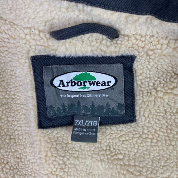Arborwear Vest Men's 2XL Canvas Cotton Work Gray Sherpa Fleece Lined XXL - Picture 8 of 14